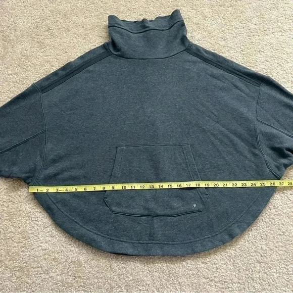 PrAna Cozy Up Poncho Kangaroo Pocket Heather Blue SZ Small Oversized W23190896 - Picture 13 of 16